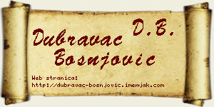 Dubravac Bošnjović vizit kartica